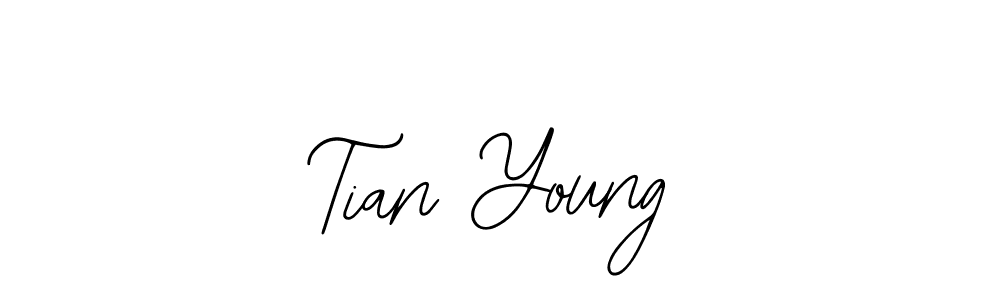 How to make Tian Young name signature. Use Bearetta-2O07w style for creating short signs online. This is the latest handwritten sign. Tian Young signature style 12 images and pictures png