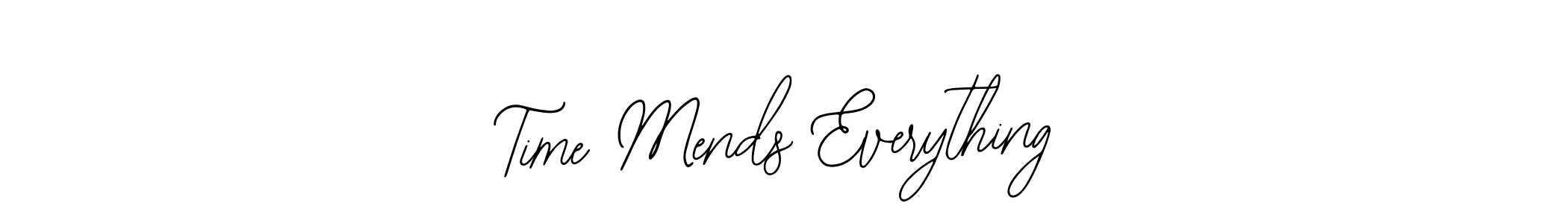 The best way (Bearetta-2O07w) to make a short signature is to pick only two or three words in your name. The name Time Mends Everything include a total of six letters. For converting this name. Time Mends Everything signature style 12 images and pictures png