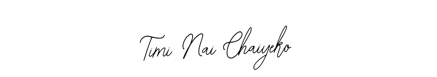How to make Timi Nai Chaiyeko name signature. Use Bearetta-2O07w style for creating short signs online. This is the latest handwritten sign. Timi Nai Chaiyeko signature style 12 images and pictures png
