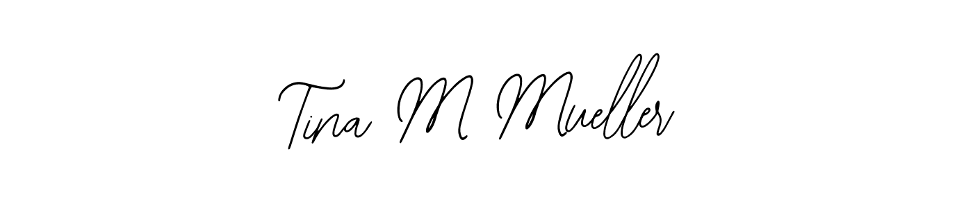 How to make Tina M Mueller name signature. Use Bearetta-2O07w style for creating short signs online. This is the latest handwritten sign. Tina M Mueller signature style 12 images and pictures png