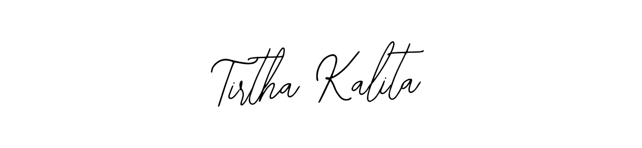 Bearetta-2O07w is a professional signature style that is perfect for those who want to add a touch of class to their signature. It is also a great choice for those who want to make their signature more unique. Get Tirtha Kalita name to fancy signature for free. Tirtha Kalita signature style 12 images and pictures png