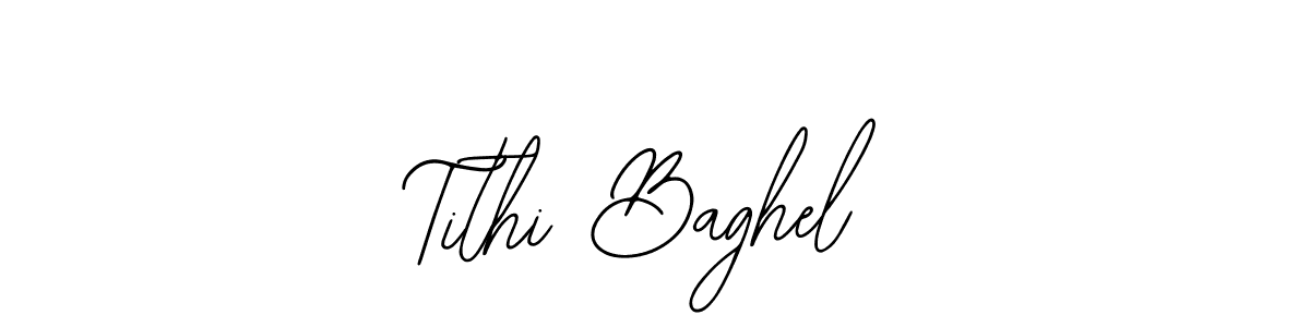 How to make Tithi Baghel name signature. Use Bearetta-2O07w style for creating short signs online. This is the latest handwritten sign. Tithi Baghel signature style 12 images and pictures png