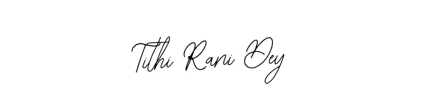 The best way (Bearetta-2O07w) to make a short signature is to pick only two or three words in your name. The name Tithi Rani Dey include a total of six letters. For converting this name. Tithi Rani Dey signature style 12 images and pictures png