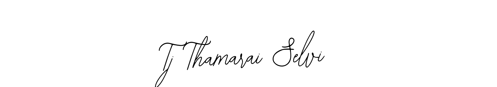 How to make Tj Thamarai Selvi name signature. Use Bearetta-2O07w style for creating short signs online. This is the latest handwritten sign. Tj Thamarai Selvi signature style 12 images and pictures png