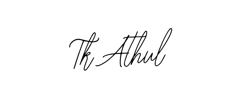 You should practise on your own different ways (Bearetta-2O07w) to write your name (Tk Athul) in signature. don't let someone else do it for you. Tk Athul signature style 12 images and pictures png