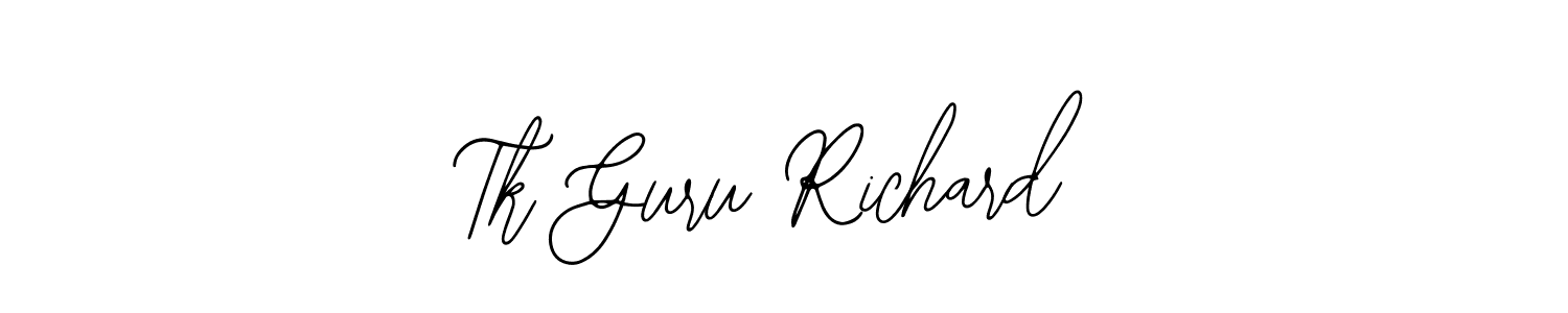 The best way (Bearetta-2O07w) to make a short signature is to pick only two or three words in your name. The name Tk Guru Richard include a total of six letters. For converting this name. Tk Guru Richard signature style 12 images and pictures png