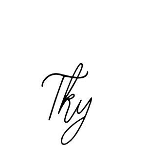 Use a signature maker to create a handwritten signature online. With this signature software, you can design (Bearetta-2O07w) your own signature for name Tky. Tky signature style 12 images and pictures png