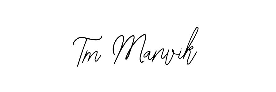 Bearetta-2O07w is a professional signature style that is perfect for those who want to add a touch of class to their signature. It is also a great choice for those who want to make their signature more unique. Get Tm Manvik name to fancy signature for free. Tm Manvik signature style 12 images and pictures png