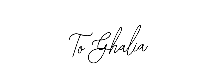 Make a beautiful signature design for name To Ghalia. With this signature (Bearetta-2O07w) style, you can create a handwritten signature for free. To Ghalia signature style 12 images and pictures png