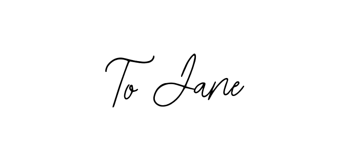 Use a signature maker to create a handwritten signature online. With this signature software, you can design (Bearetta-2O07w) your own signature for name To Jane. To Jane signature style 12 images and pictures png