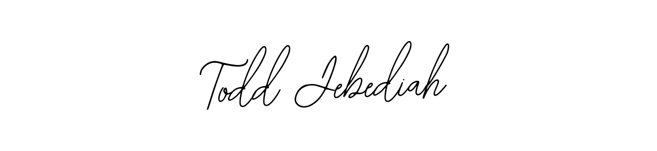 How to make Todd Jebediah name signature. Use Bearetta-2O07w style for creating short signs online. This is the latest handwritten sign. Todd Jebediah signature style 12 images and pictures png