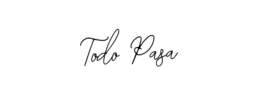 Similarly Bearetta-2O07w is the best handwritten signature design. Signature creator online .You can use it as an online autograph creator for name Todo Pasa. Todo Pasa signature style 12 images and pictures png