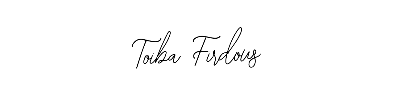 How to make Toiba Firdous name signature. Use Bearetta-2O07w style for creating short signs online. This is the latest handwritten sign. Toiba Firdous signature style 12 images and pictures png
