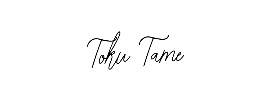 Bearetta-2O07w is a professional signature style that is perfect for those who want to add a touch of class to their signature. It is also a great choice for those who want to make their signature more unique. Get Toku Tame name to fancy signature for free. Toku Tame signature style 12 images and pictures png