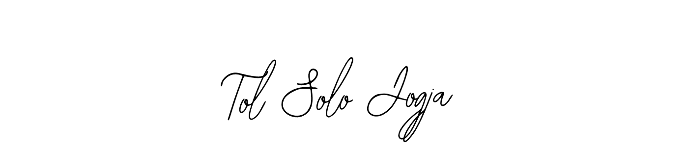 The best way (Bearetta-2O07w) to make a short signature is to pick only two or three words in your name. The name Tol Solo Jogja include a total of six letters. For converting this name. Tol Solo Jogja signature style 12 images and pictures png