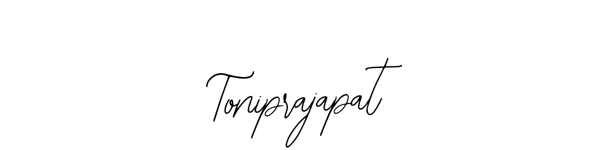 The best way (Bearetta-2O07w) to make a short signature is to pick only two or three words in your name. The name Toniprajapat include a total of six letters. For converting this name. Toniprajapat signature style 12 images and pictures png