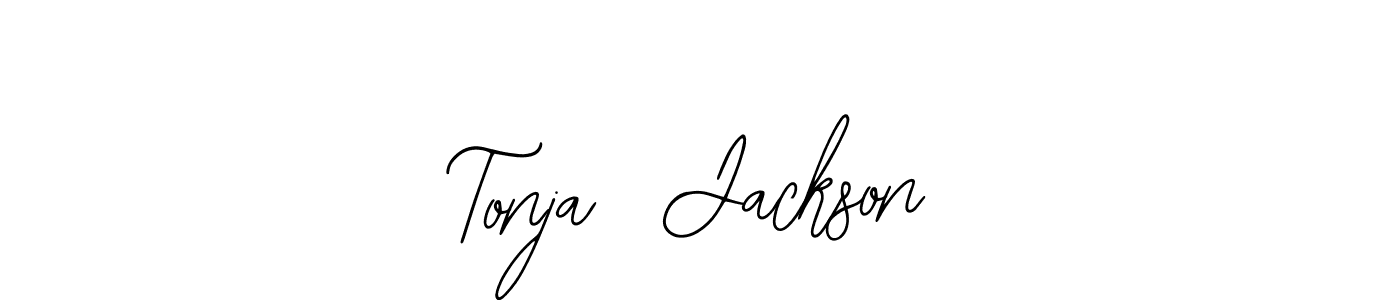 You should practise on your own different ways (Bearetta-2O07w) to write your name (Tonja  Jackson) in signature. don't let someone else do it for you. Tonja  Jackson signature style 12 images and pictures png