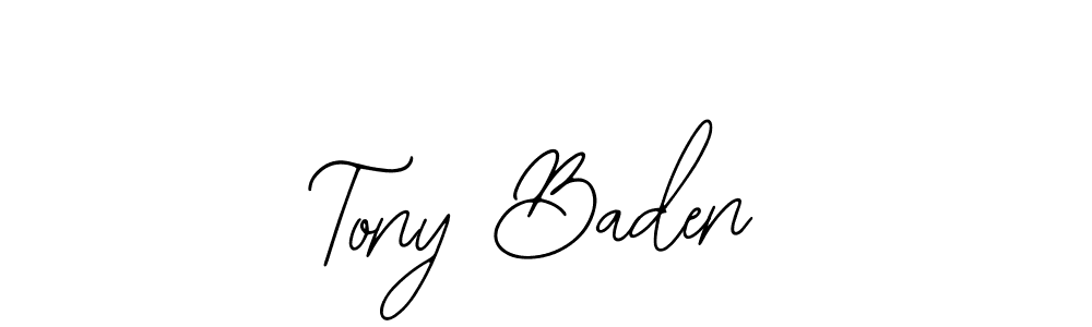 Use a signature maker to create a handwritten signature online. With this signature software, you can design (Bearetta-2O07w) your own signature for name Tony Baden. Tony Baden signature style 12 images and pictures png