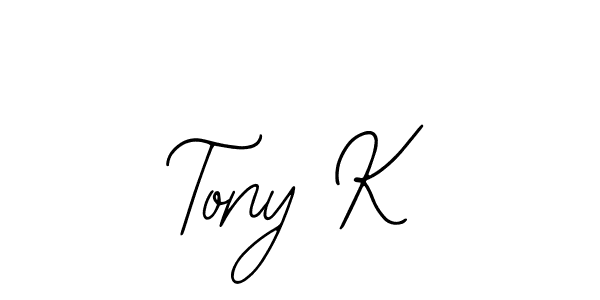 How to make Tony K name signature. Use Bearetta-2O07w style for creating short signs online. This is the latest handwritten sign. Tony K signature style 12 images and pictures png