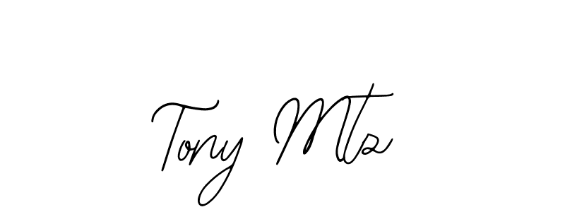 How to make Tony Mtz name signature. Use Bearetta-2O07w style for creating short signs online. This is the latest handwritten sign. Tony Mtz signature style 12 images and pictures png