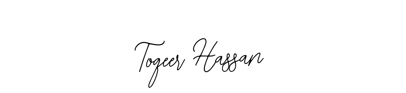 Use a signature maker to create a handwritten signature online. With this signature software, you can design (Bearetta-2O07w) your own signature for name Toqeer Hassan. Toqeer Hassan signature style 12 images and pictures png