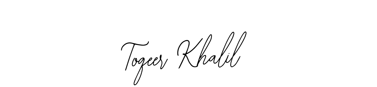 How to make Toqeer Khalil name signature. Use Bearetta-2O07w style for creating short signs online. This is the latest handwritten sign. Toqeer Khalil signature style 12 images and pictures png