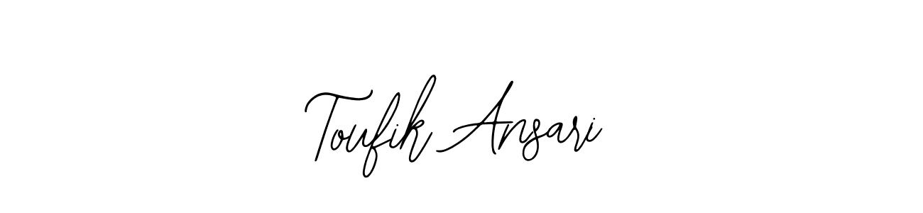 You should practise on your own different ways (Bearetta-2O07w) to write your name (Toufik Ansari) in signature. don't let someone else do it for you. Toufik Ansari signature style 12 images and pictures png