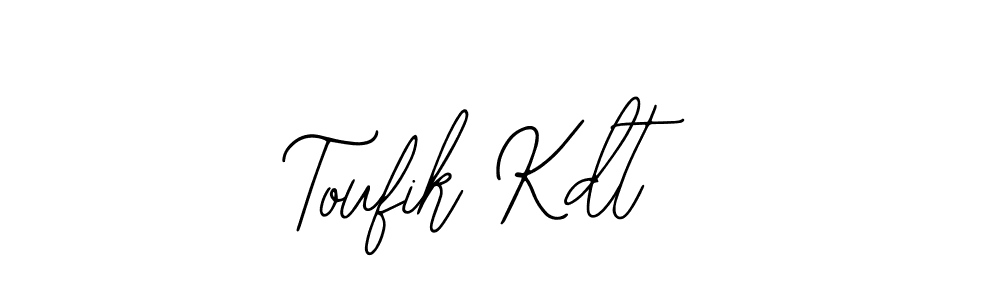 How to make Toufik Kdt name signature. Use Bearetta-2O07w style for creating short signs online. This is the latest handwritten sign. Toufik Kdt signature style 12 images and pictures png