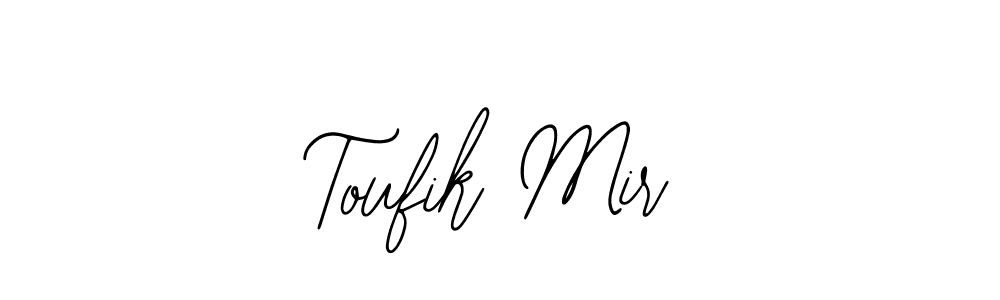 Bearetta-2O07w is a professional signature style that is perfect for those who want to add a touch of class to their signature. It is also a great choice for those who want to make their signature more unique. Get Toufik Mir name to fancy signature for free. Toufik Mir signature style 12 images and pictures png