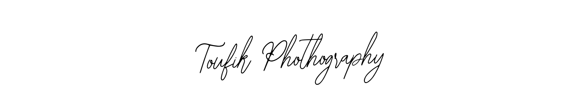 How to make Toufik Phothography name signature. Use Bearetta-2O07w style for creating short signs online. This is the latest handwritten sign. Toufik Phothography signature style 12 images and pictures png