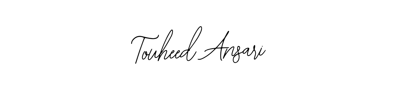 You should practise on your own different ways (Bearetta-2O07w) to write your name (Touheed Ansari) in signature. don't let someone else do it for you. Touheed Ansari signature style 12 images and pictures png