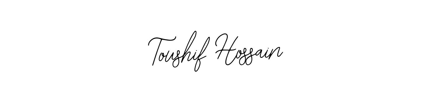 The best way (Bearetta-2O07w) to make a short signature is to pick only two or three words in your name. The name Toushif Hossain include a total of six letters. For converting this name. Toushif Hossain signature style 12 images and pictures png