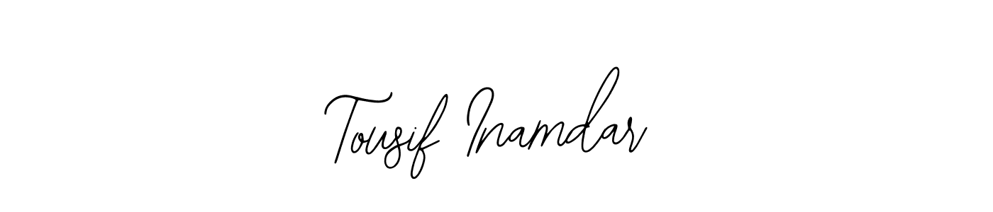 Create a beautiful signature design for name Tousif Inamdar. With this signature (Bearetta-2O07w) fonts, you can make a handwritten signature for free. Tousif Inamdar signature style 12 images and pictures png