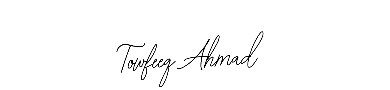 Use a signature maker to create a handwritten signature online. With this signature software, you can design (Bearetta-2O07w) your own signature for name Towfeeq Ahmad. Towfeeq Ahmad signature style 12 images and pictures png