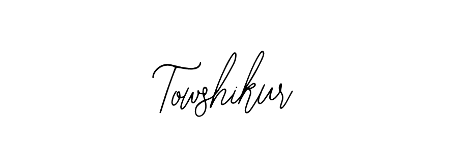 Use a signature maker to create a handwritten signature online. With this signature software, you can design (Bearetta-2O07w) your own signature for name Towshikur. Towshikur signature style 12 images and pictures png