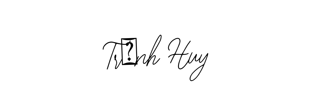 How to make Trịnh Huy name signature. Use Bearetta-2O07w style for creating short signs online. This is the latest handwritten sign. Trịnh Huy signature style 12 images and pictures png