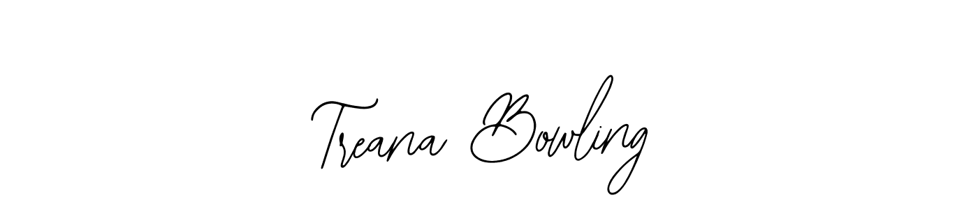 How to make Treana Bowling name signature. Use Bearetta-2O07w style for creating short signs online. This is the latest handwritten sign. Treana Bowling signature style 12 images and pictures png