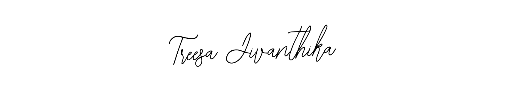 How to make Treesa Jivanthika name signature. Use Bearetta-2O07w style for creating short signs online. This is the latest handwritten sign. Treesa Jivanthika signature style 12 images and pictures png