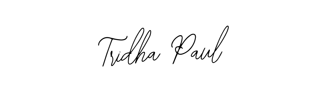 How to make Tridha Paul name signature. Use Bearetta-2O07w style for creating short signs online. This is the latest handwritten sign. Tridha Paul signature style 12 images and pictures png