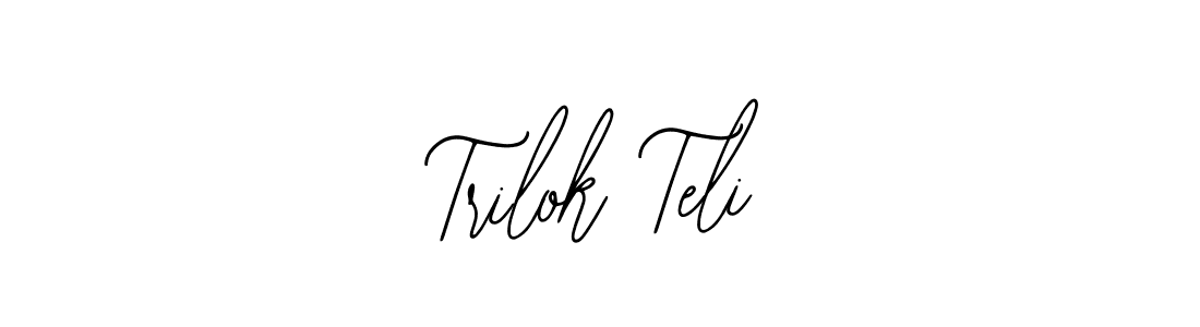 How to make Trilok Teli name signature. Use Bearetta-2O07w style for creating short signs online. This is the latest handwritten sign. Trilok Teli signature style 12 images and pictures png