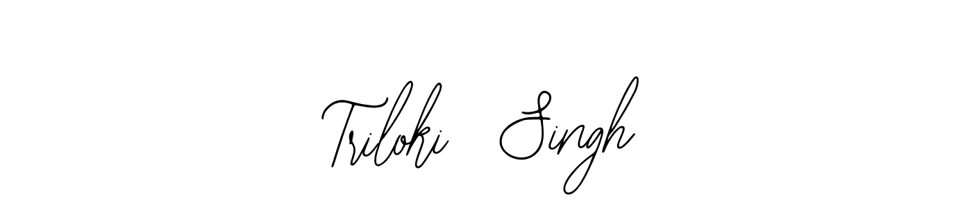 The best way (Bearetta-2O07w) to make a short signature is to pick only two or three words in your name. The name Triloki  Singh include a total of six letters. For converting this name. Triloki  Singh signature style 12 images and pictures png