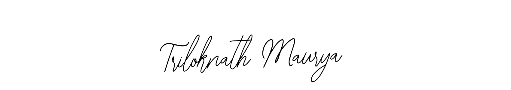 The best way (Bearetta-2O07w) to make a short signature is to pick only two or three words in your name. The name Triloknath Maurya include a total of six letters. For converting this name. Triloknath Maurya signature style 12 images and pictures png