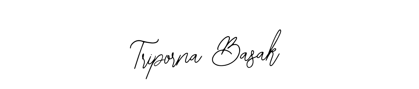 How to make Triporna Basak name signature. Use Bearetta-2O07w style for creating short signs online. This is the latest handwritten sign. Triporna Basak signature style 12 images and pictures png