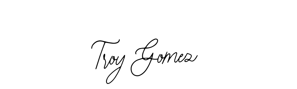 How to make Troy Gomez name signature. Use Bearetta-2O07w style for creating short signs online. This is the latest handwritten sign. Troy Gomez signature style 12 images and pictures png
