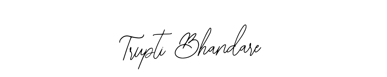 How to make Trupti Bhandare name signature. Use Bearetta-2O07w style for creating short signs online. This is the latest handwritten sign. Trupti Bhandare signature style 12 images and pictures png