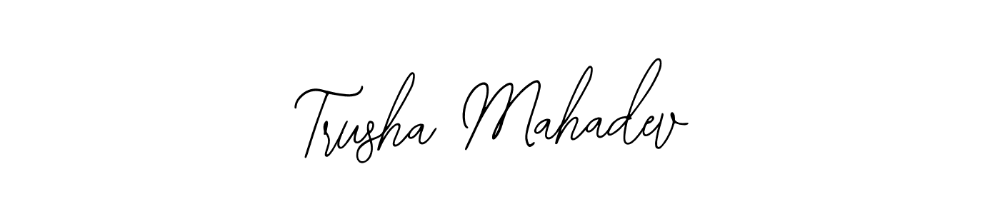 How to make Trusha Mahadev name signature. Use Bearetta-2O07w style for creating short signs online. This is the latest handwritten sign. Trusha Mahadev signature style 12 images and pictures png