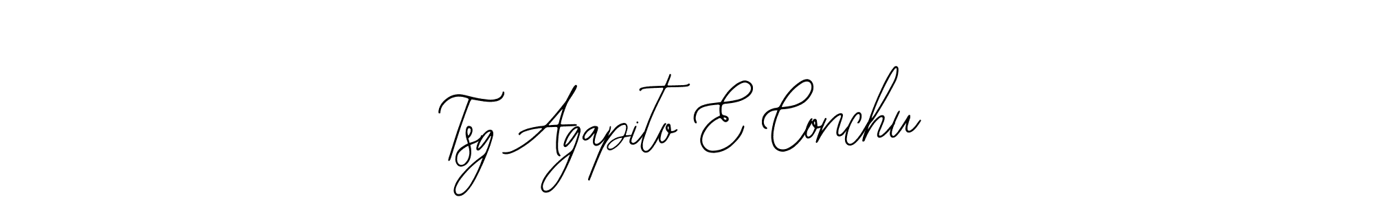 You should practise on your own different ways (Bearetta-2O07w) to write your name (Tsg Agapito E Conchu) in signature. don't let someone else do it for you. Tsg Agapito E Conchu signature style 12 images and pictures png
