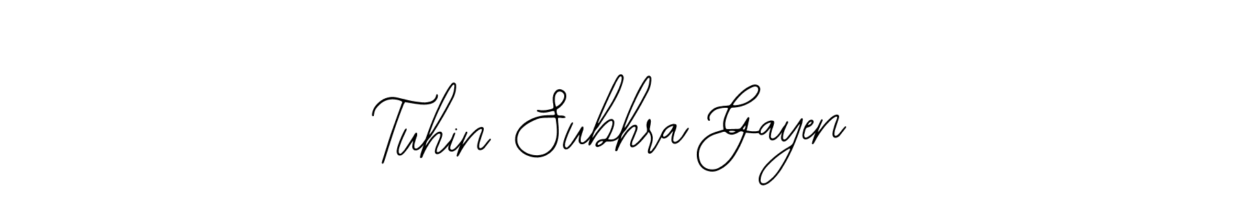 You should practise on your own different ways (Bearetta-2O07w) to write your name (Tuhin Subhra Gayen) in signature. don't let someone else do it for you. Tuhin Subhra Gayen signature style 12 images and pictures png