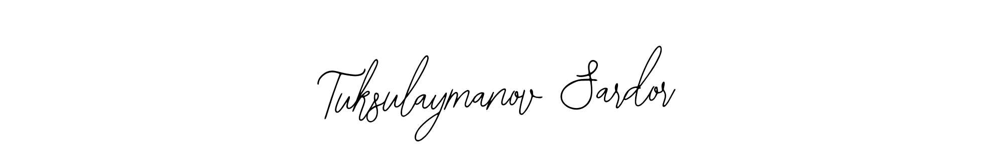 This is the best signature style for the Tuksulaymanov Sardor name. Also you like these signature font (Bearetta-2O07w). Mix name signature. Tuksulaymanov Sardor signature style 12 images and pictures png