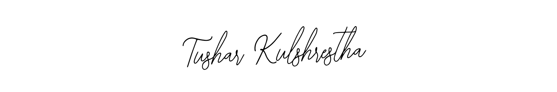 The best way (Bearetta-2O07w) to make a short signature is to pick only two or three words in your name. The name Tushar Kulshrestha include a total of six letters. For converting this name. Tushar Kulshrestha signature style 12 images and pictures png